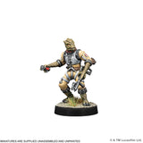 Miniature figure of a character from a science fiction setting on a white background