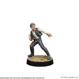 A painted sci-fi miniature figurine of a male character posed dynamically on a round base, shown against a plain white background with small copyright text at the bottom.