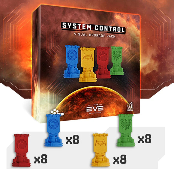 System Control Visual Upgrade Pack with colorful figurines and EVE logo on a space-themed background