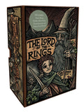 Tarot Deck box for 'The Lord of the Rings' with illustrations and text on a white background
