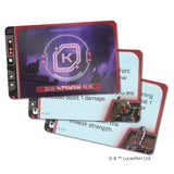 Star Wars trading cards with character portraits and text on a white background