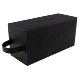 Black rectangular box with handle on a white background