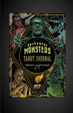 Universal Monsters Tarot Journal cover with iconic monster illustrations on a dark background