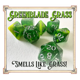 Baron Smelly Bones: Scented Dice - Greenblade Grass Dice Set