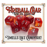 Baron Smelly Bones: Scented Dice - Fireball Char Dice Set