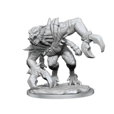 Unpainted fantasy creature figurine on a white background