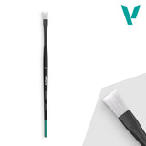 Two paintbrushes with black handles and white bristles on a white background, featuring a visible brand logo.