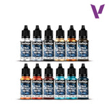 Set of Vallejo True Metallic Metal paint bottles on a white background
