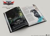 Open book with game-themed content on a gray background, featuring 'Warhammer: Wrath of Glory' branding.