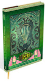 Decorative journal with green cover featuring a hot air balloon design, titled 'Wicked'.