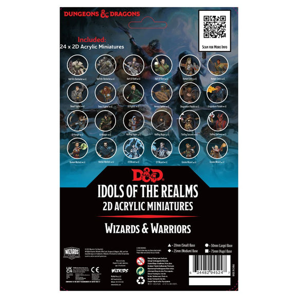 D&D: Idols of the Realms - Wizards & Warriors 2D Acrylic Miniatures
