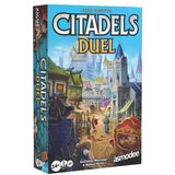 Board game box for 'Citadels Duel' by Asmodee on a white background