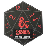 Dungeons & Dragons Lapel Pins & Lanyard Dice Box Set