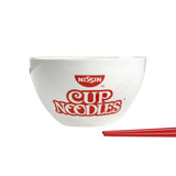 The Original Cup Noodles Ceramic Ramen Bowl with Chopsticks