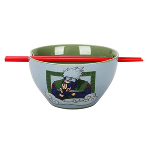 Naruto Kakashi Ceramic Ramen Bowl with Chopsticks