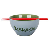 Naruto Kakashi Ceramic Ramen Bowl with Chopsticks