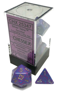 Chessex Dice: Speckled Polyhedral Set Silver Tetra (7)