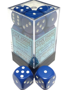 Chessex Dice: Opaque - 16mm D6 Blue/White (12)