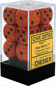 Chessex Dice: Speckled - 16mm D6 Fire (12)