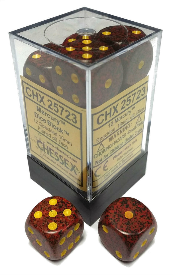 Chessex Dice: Speckled - 16mm D6 Mercury (12)