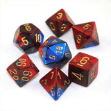 Chessex Dice: Gemini Polyhedral Set Blue Red/Gold (7)