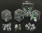 Chessex Dice: Gemini - 16mm D6 Black Gray/Green (12)