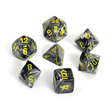 Chessex Dice: Vortex Polyhedral Set Black/Yellow (7)