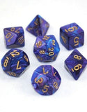 Chessex Dice: Lustrous Polyhedral Set Purple/Gold (7)