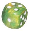 Chessex Dice: Vortex - 16mm D6 Dandelion/White (12)