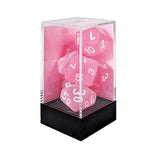 Chessex Dice: Frosted Polyhedral Set Pink/White (7)