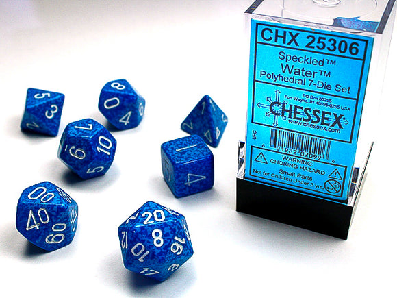 Chessex Dice: Speckled Polyhedral Set Water (7)