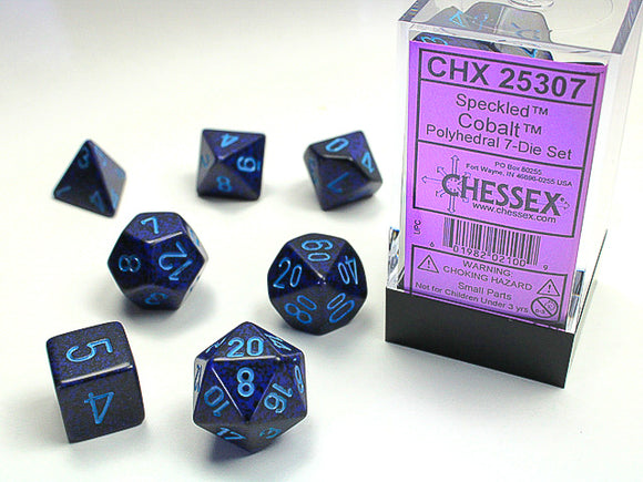 Chessex Dice: Speckled Polyhedral Set Cobalt (7)