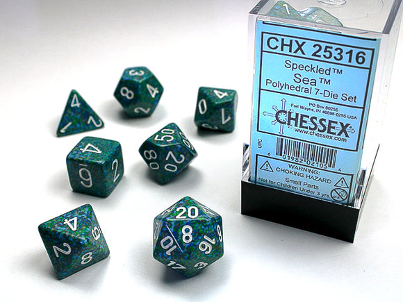 Chessex Dice: Speckled Polyhedral Set Sea (7)