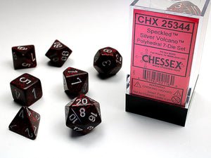 Chessex Dice: Speckled Polyhedral Set Silver Volcano (7)