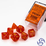 Chessex Dice: Ghostly Glow Polyhedral Set  Orange/Yellow (7)
