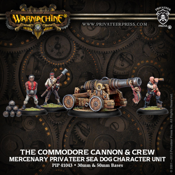 Warmachine: Mercenaries The Commodore Cannon & Crew