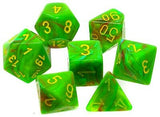 Chessex Dice: Vortex Polyhedral Set Vortex Slime Yellow (7)