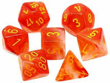 Chessex Dice: Ghostly Glow Polyhedral Set  Orange/Yellow (7)