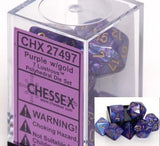 Chessex Dice: Lustrous Polyhedral Set Purple/Gold (7)