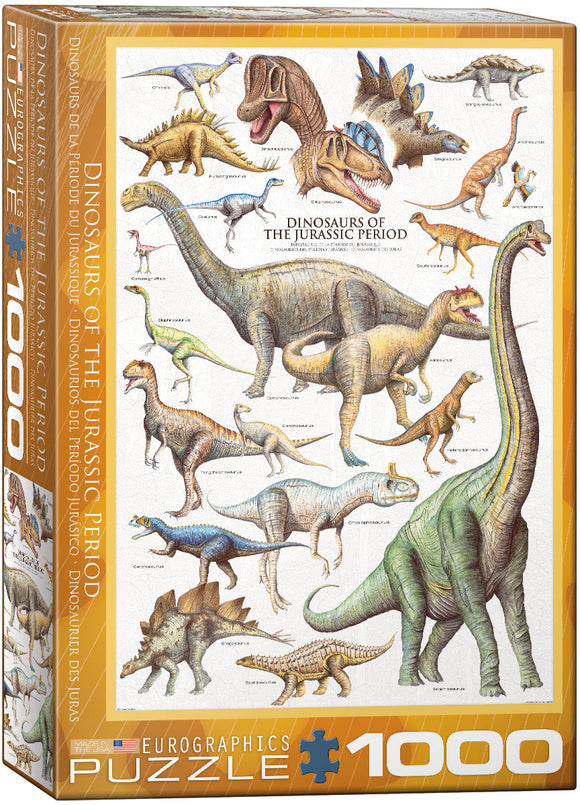 Puzzle: Natural History Charts - Dinosaurs of the Jurassic Period