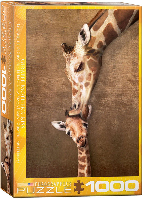 Puzzle: Animal Life Photography - Giraffe Mother's Kiss