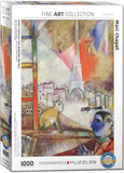 Puzzle: Fine Art Masterpieces - Paris through the Window (Detail) by Marc Chagal