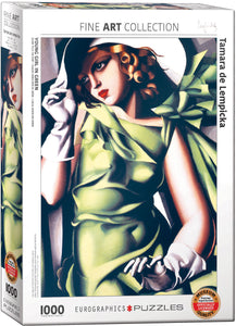 Puzzle: Fine Art Masterpieces - Young Girl in Green by Tamara de Lempicka