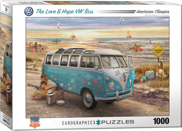 Puzzle: American Car Classics - The Love & Hope VW Bus