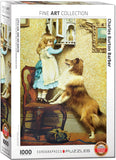 Puzzle: Fine Art Masterpieces - Little Girl and Her Sheltie by Charles Burton Barber