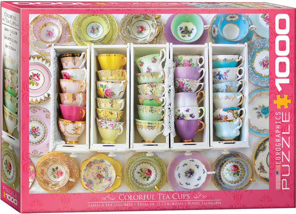 Puzzle: Vintage Tea Set collection - Colorful Tea Cups