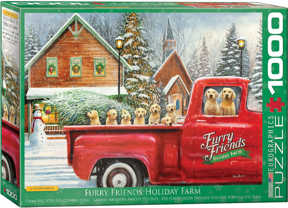 Puzzle: Artist Series - Furry Friends Holiday Farm by Kevin Daniel