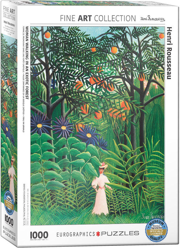 Puzzle: Fine Art Masterpieces - Woman in an Exotic Forest by Henri Rousseau
