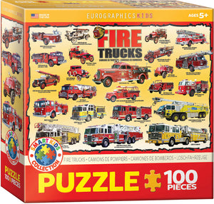 Puzzle: Educational Charts for Kids - Vintage Fire Engines
