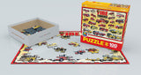 Puzzle: Educational Charts for Kids - Vintage Fire Engines